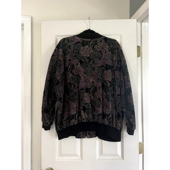 Vintage Rafi Zip Up Floral Bomber Jacket Size 40 With Pockets - Picture 5 of 12
